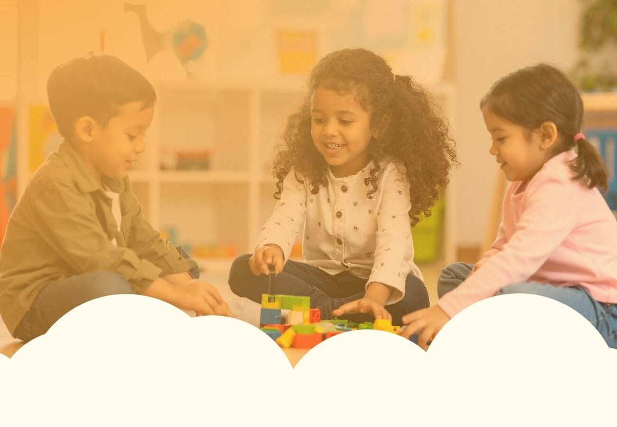 Want to help your children play? Kids engaging with colorful building blocks in a playful environment.